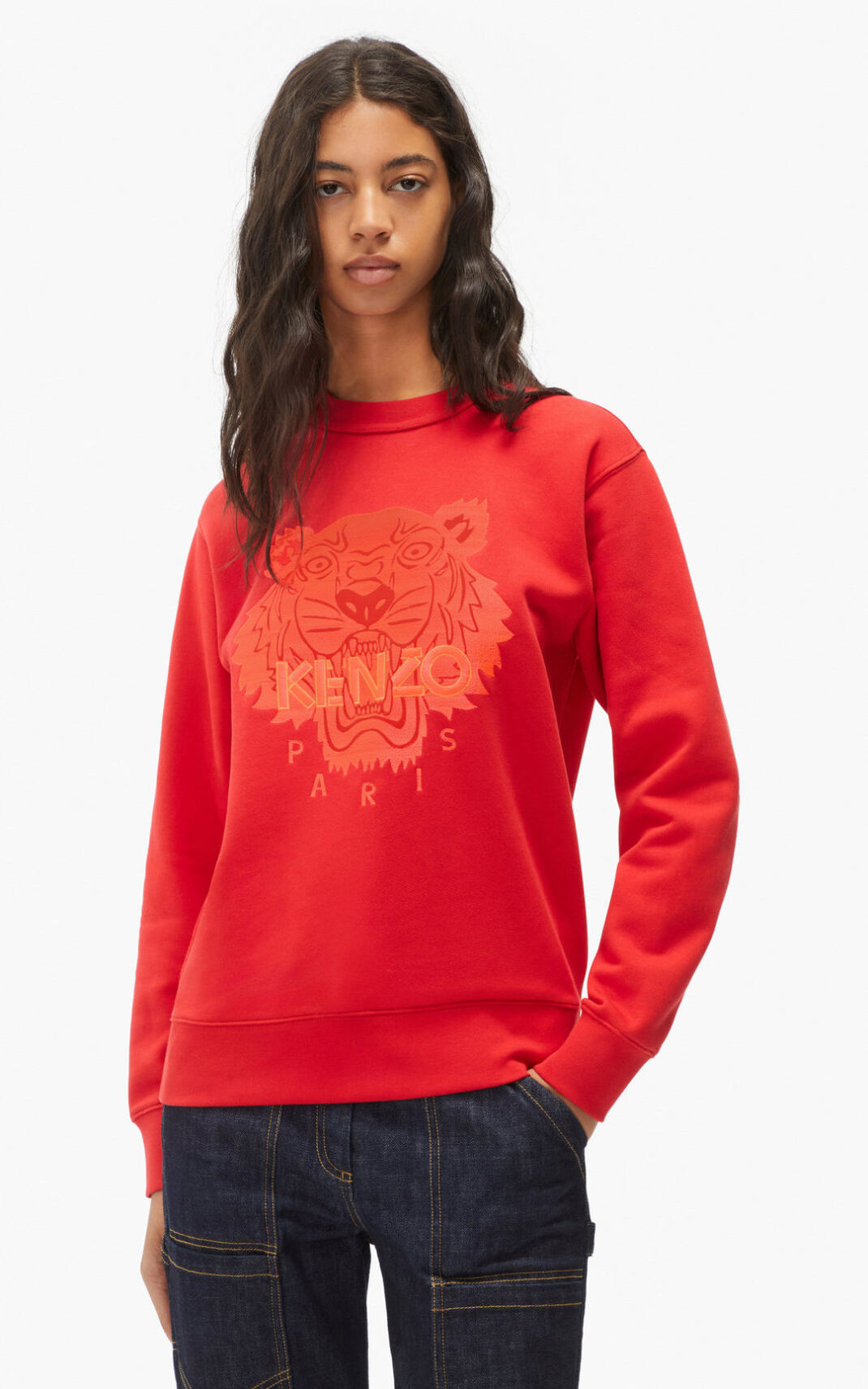 Kenzo Tiger Sweatshirt Red For Womens 7968HTURL